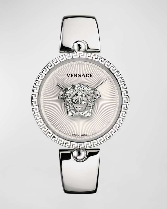 39mm Palazzo Empire Bangle Watch, White/Silver
